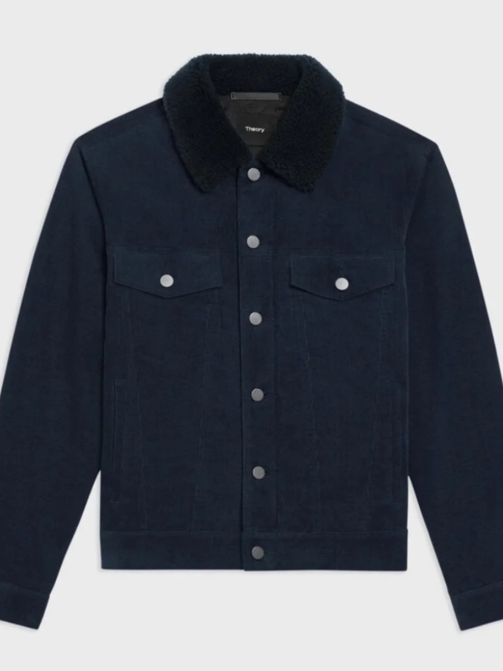 Theory Neil Stretch Corduroy Shearling Collar Jacket - Picture 2 of 4